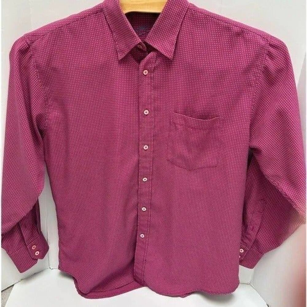 BUGATCHI UOMO Stretch Modal Blend Polyester Long Sleeved‎ Short Size Large